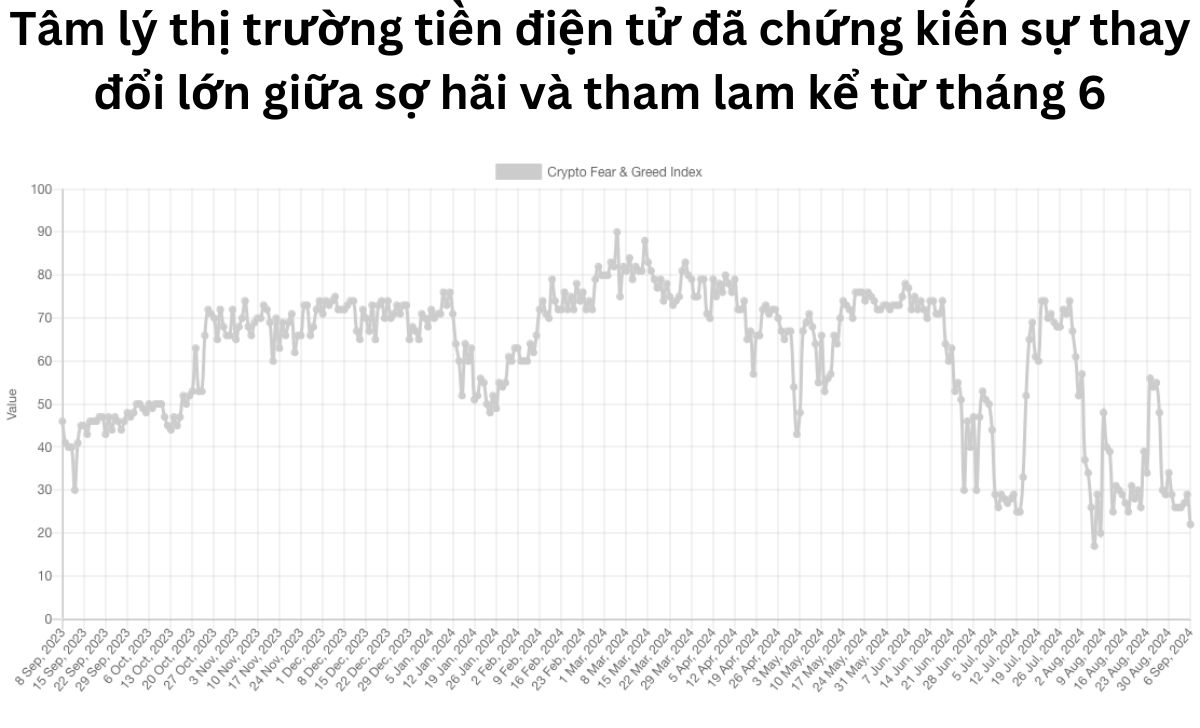 Tâm lý thị trường tiền điện tử đã chứng kiến ​​sự thay đổi lớn giữa sợ hãi và tham lam kể từ tháng 6