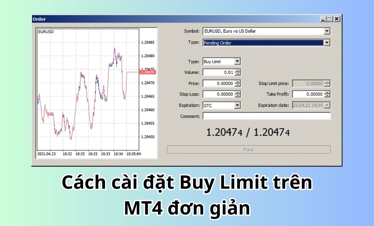 Cách cài đặt Buy Limit trên MT4 đơn giản