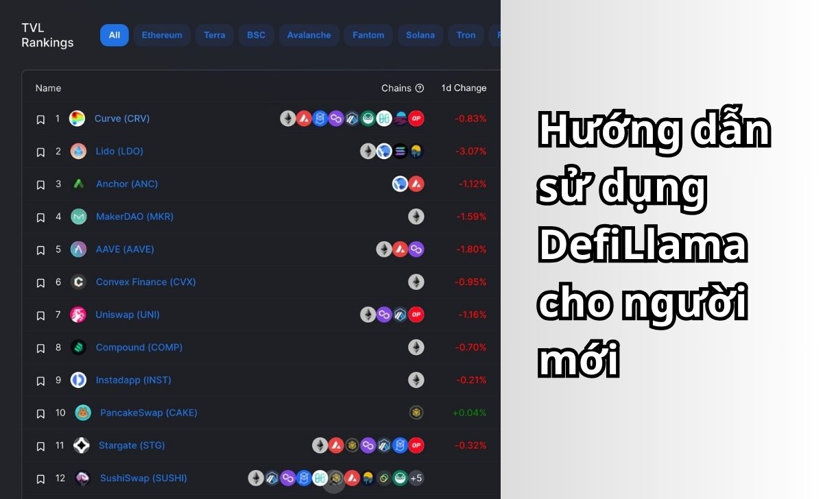 Hướng dẫn sử dụng DefiLlama cho người mới